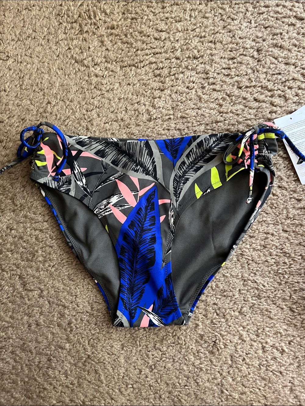 Athleta midnight palm scrunch swim bottom XS NWT